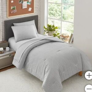 Daniela 5-piece Twin XL Microfiber Textured Comforter & Sheet Set new
